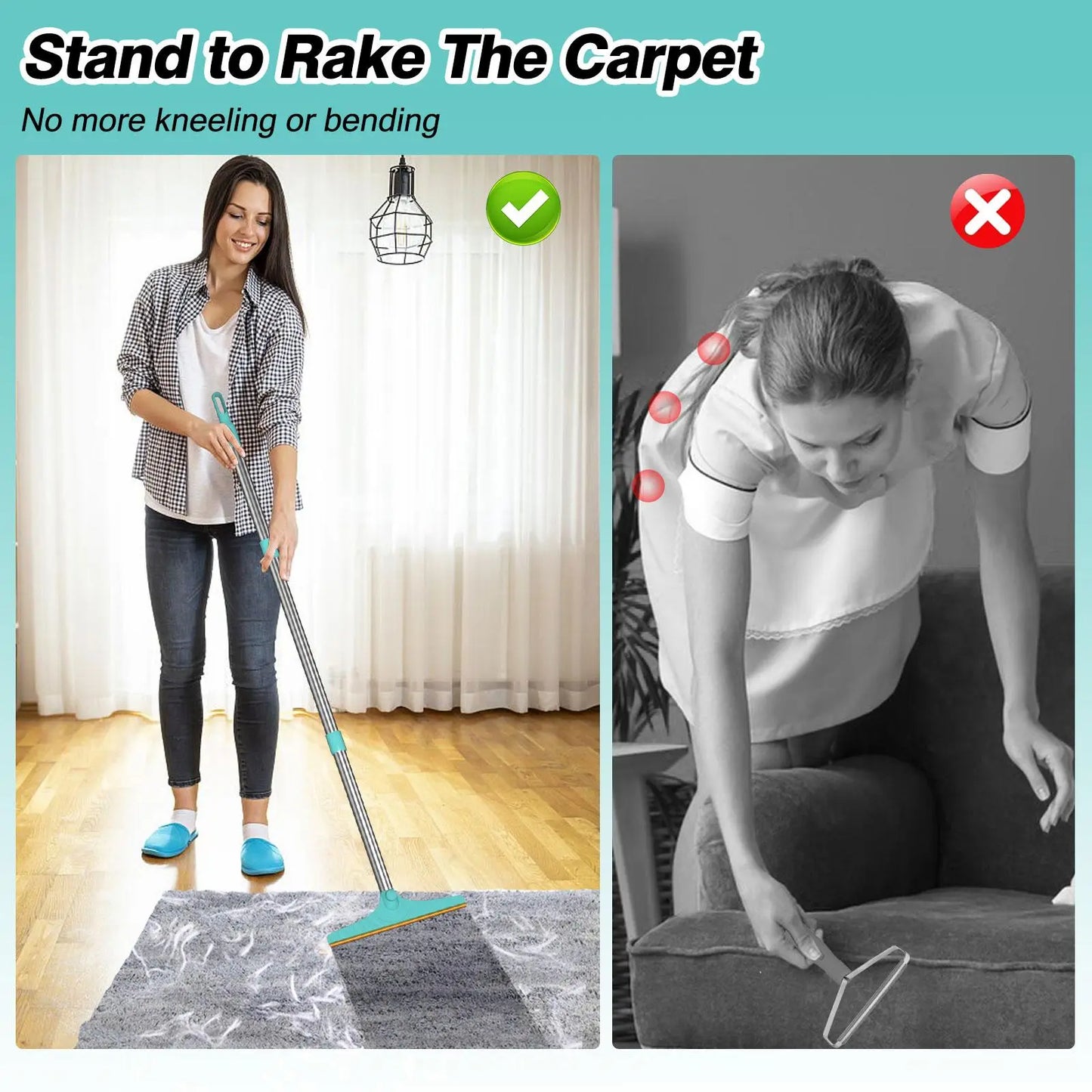 Adjustable Pet Hair Remover - Effective Pet Hair Removal Tool for Carpets and Floors