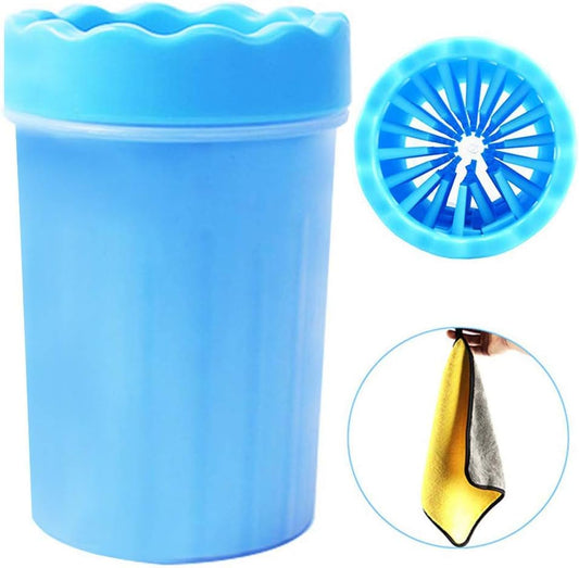 Medium Dog Paw Cleaner Cup - Portable Silicone Cleaning Tool for Cats and Small to Medium Dogs, Ideal for Removing Dirt and Mud (Blue)