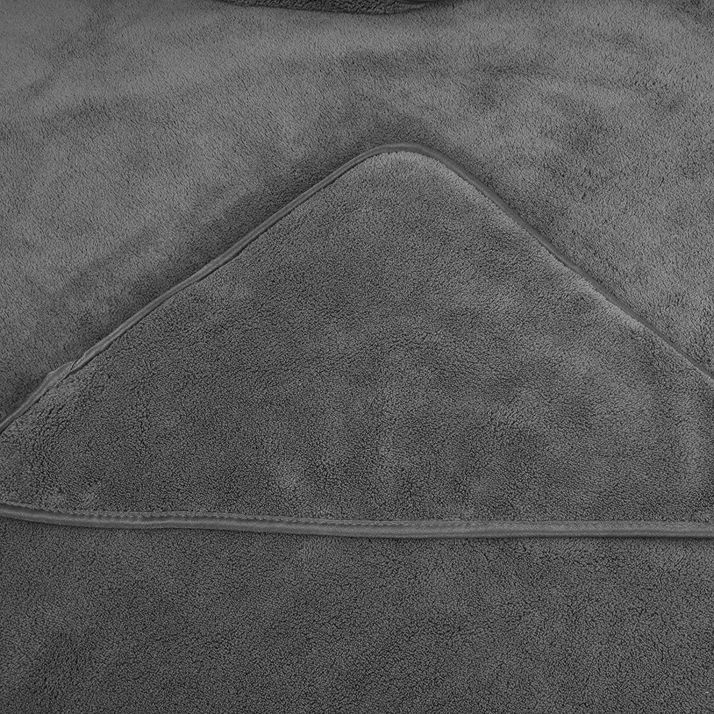 Super Absorbent Microfiber Hooded Bath Towel for Pets - Quick Drying Soft Robe for Dogs and Cats, 40x40 Inches (Grey)