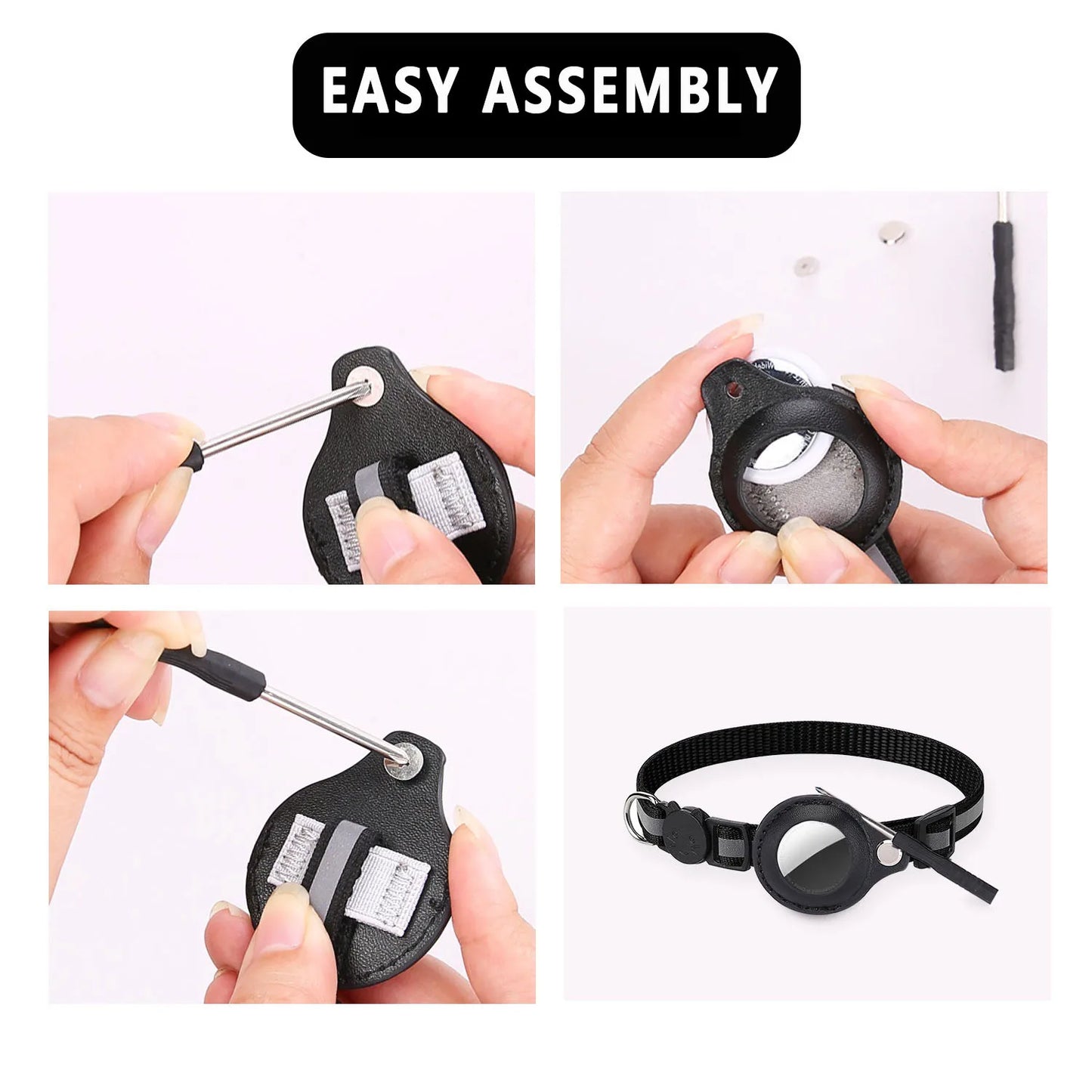 Cat Collar with Airtag Holder, Breakaway Design, Reflective Strips, and Bell