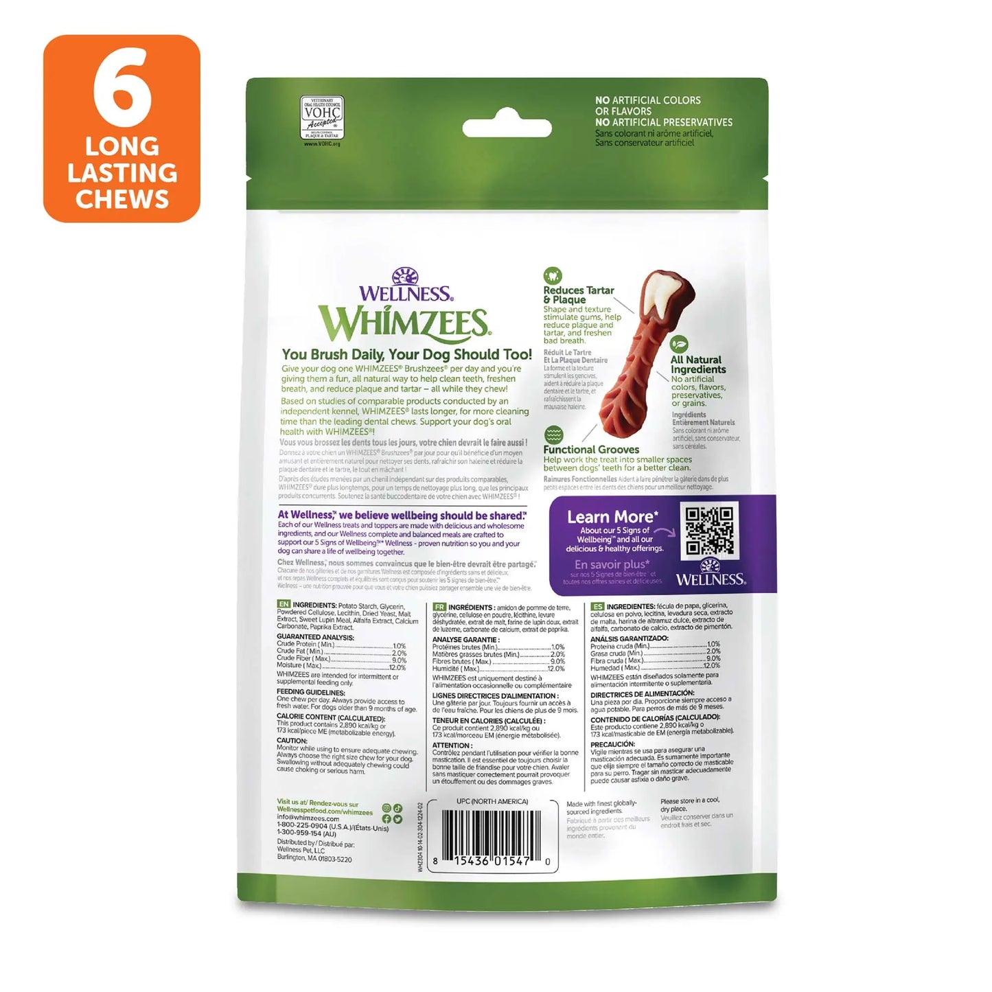 Large Dog Dental Chews - Brushzees (6 Count)